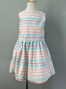 Girls Striped Sleeveless Spring Summer Cotton Dress by Cherokee sz 5T - Picture 1 of 7