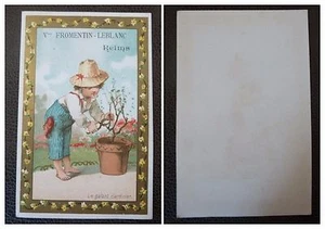 CHROMO RECLAME REIMS Vve FROMENTIN LEBLANC TROUSSEAUX COSTUMES GALANT JARDINIER - Imagen 1 de 1
