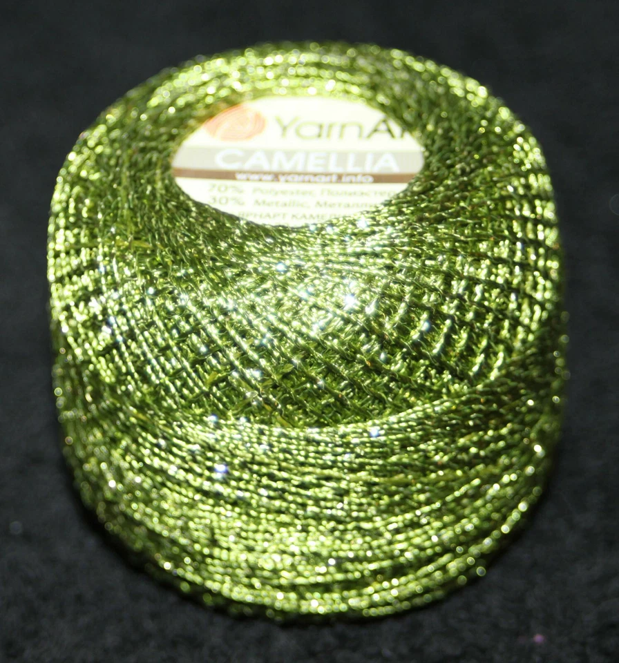 20g Ice Yarns Effektgarn/ Lurexgarn/ Lurex 190m moosgrün/ silber - Bild 1 von 1