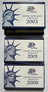 2000/2001/2003 U.S. MINT PROOF SETS *4 SETS* w/5 State Quarters & 5 Proof Sets ! - Picture 1 of 5