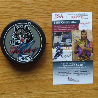 Disco firmado por Kari Lehtonen CHICAGO WOLVES JSA ATLANTA THRASHERS DALLAS STARS Foto 1 de 2