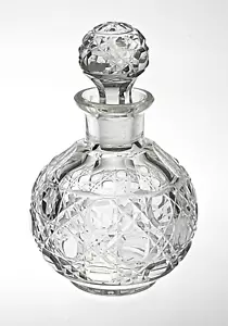 ANTIQUE 1900's CUT LEAD CRYSTAL PERFUME BOTTLE - Stevens & Williams Stourbridge - Picture 1 of 6