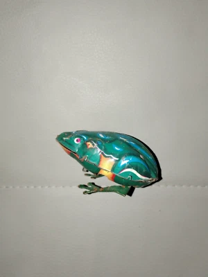 Ancien jouet mécanique " grenouille "  vintage métal ms 002 china - Photo 1/3