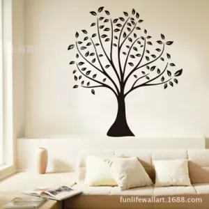 Living Room Large Black Blossoms Tree Branch Leaves Wall Decor Stickers Decals - Picture 1 of 8