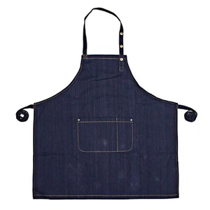 Adjustable Denim Apron Pocket Hanging Neck Cooking Kitchen Baking Bar Cafe Chefs - Bild 1 von 4