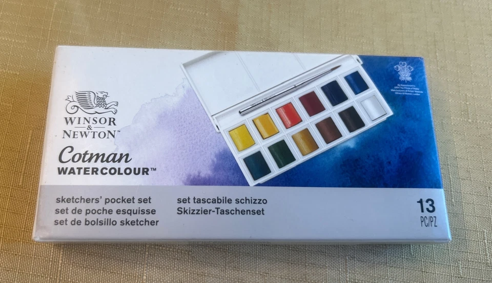 Winsor & Newton Cotman Watercolor 6 Colors Sample Palette Dot Card