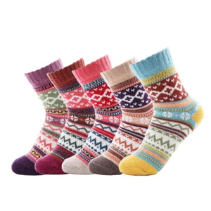 5 Pairs Women Thicken Wool Cashmere Winter Warm Soft Socks Casual Sports 5-9 New - Picture 1 of 12