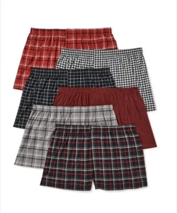 6-Pack George Men Woven Boxer Shorts Moisture Wicking Tag Free M L XL NEW - Picture 1 of 6