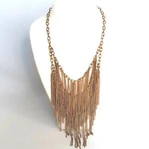 Latz Halskette goldfarben Tribute Layer Kette Fransen - Bild 1 von 10