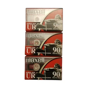 Maxell UR 90 Minute Blank Audio Cassette Tapes Normal Bias Lot Of 3 Sealed. - Picture 1 of 4