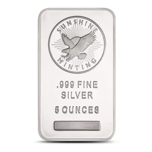 5 oz Sunshine Silver Bar (New) - Picture 1 of 2