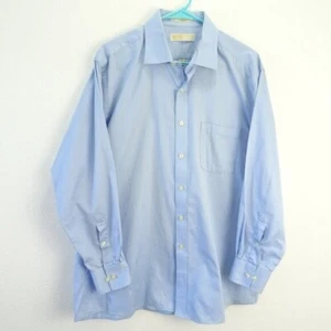 Michael Kors Men's Button-Up Shirt Large 16.5 32/33 Blue Cotton Long Sleeve - Picture 1 of 6