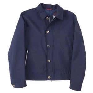 Isaia Navy Blue 'Techno Wool' Bomber Jacket with Suede Detail XL (Eu 54) NWT - Picture 1 of 10