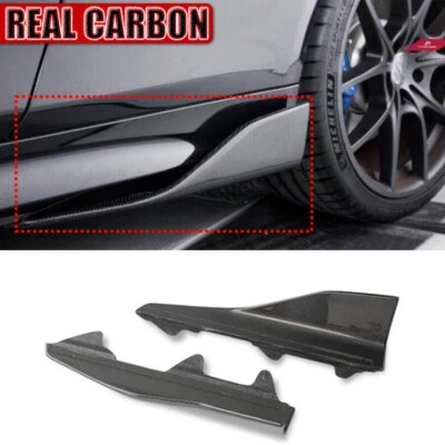 REAL CARBON For BMW F87 M2 16-2020 Side Skirt Extension Lip MP Splitters Fins A - Image 1 of 4