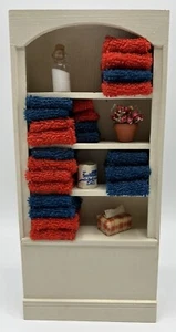 Dollhouse Miniature Bathroom Shelf Filled 7.25” Tall Vintage 1980s Cute! - Picture 1 of 12