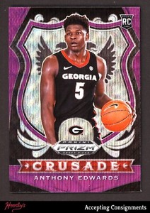 2020-21 Panini Prizm Draft Picks Purple Wave #81 Anthony Edwards ROOKIE RC