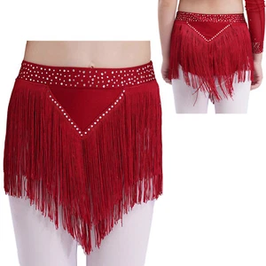 Girls Shorts Rave Skorts Rhinestone Skirt Shiny Skirts Salsa Bottoms Fringe Hip - Picture 1 of 47