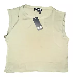 women’s DKNY Olive Green Loose fitting Sleeveless Top Size Medium NWT - Picture 1 of 8