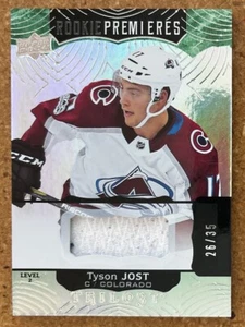 Tyson Jost 2017-18 Upper Deck Trilogy Green Foil Jersey #106 (26/35) - Avalanche - Picture 1 of 2