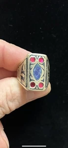 Rare Afghan Kochi Blue Maina Tra size 9 ring has been sized - Picture 1 of 15