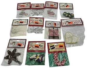 Vintage Darice Holiday Borten Mini Christbaumschmuck Sterne Schlitten Posten - Bild 1 von 8