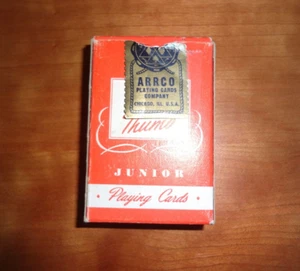 Mini cartas de juego vintage Arrco Junior Tom Thumb caja naranja + sello de impuestos - Imagen 1 de 8