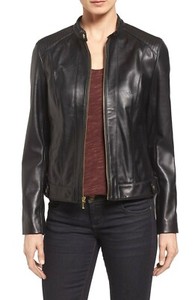 cole haan leather jacket women