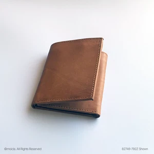 Genuine Leather Men's Trifold Wallet Modern Design - Cartera Trifold para Hombre - Picture 1 of 3