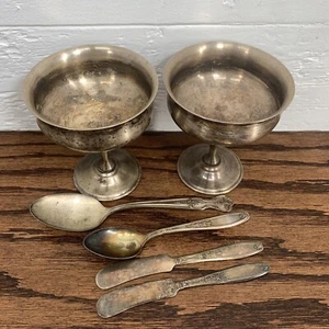 silver plate lot 5609 Reed&Barton ￼Wine Goblets ￼3 1847 Rodgers Bros, Swiss Rose - Picture 1 of 9