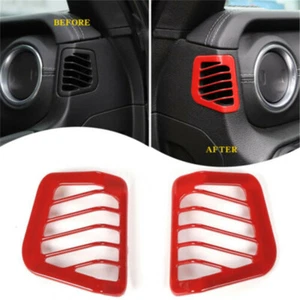 2X cubierta de salida de aire lateral del tablero rojo para Jeep Wrangler JL 2018-2021 - Imagen 1 de 9