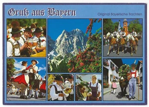 Grüße aus Bayern Deutschland Postkarte Original Kostüme Multiview - Bild 1 von 2