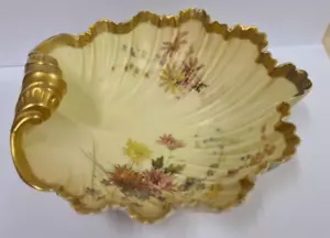Royal Worcester Rubor Marfil Floral Shell Bowl - Código de fecha 1893 Patrón 1274 - Imagen 1 de 24