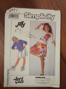 Simplicity 9177 GIRLS SKIRT SHORTS TOP PATTERN SZ SM MED LG 7 TO 14 Uncut - Picture 1 of 3