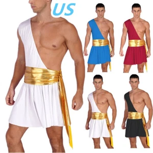 Herren ein Schulter alt griechischer Ritter Krieger Kleid Cosplay Kostüm Clubwear - Bild 1 von 58
