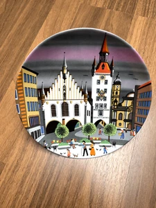 Tirschenreuth Porzellan | Barbara Fürstenhöfer Wandteller | München Rathaus - Bild 1 von 3