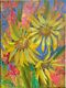 Original oil on canvas painting SIGNED still life sunflowers impressionism