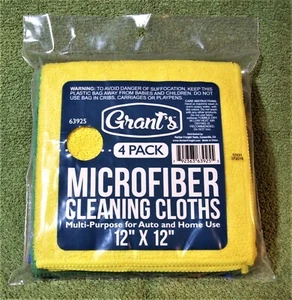 Microfiber Cleaning Cloth 4Pk 12"x12" Computer Home Auto Boat Detail Towel Rag - Picture 1 of 4