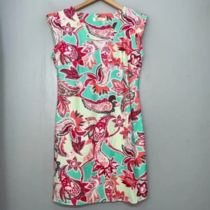Abito Aryeh taglia media senza maniche floreale paisley nylon elasticizzato spiaggia costiera - Foto 1 di 10
