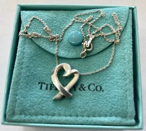 Tiffany & Co. Sterling Silver Paloma Picasso Large Loving Heart Necklace 19" - Picture 1 of 3