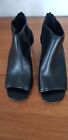 NEXT black faux leather  open toe shoes size 6 1/2 (40) wide fit