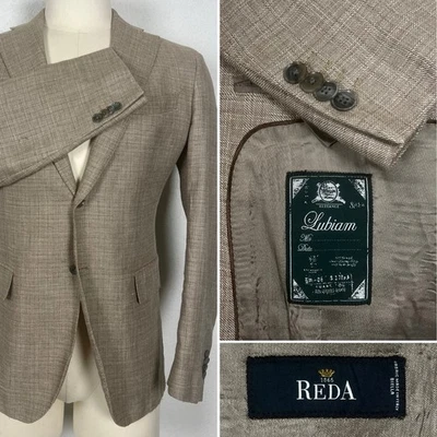 Blazer Abrigo Deportivo Lubiam REDA Lino Lana Italia Marrón y Beige a Cuadros 44R Foto 1 de 4