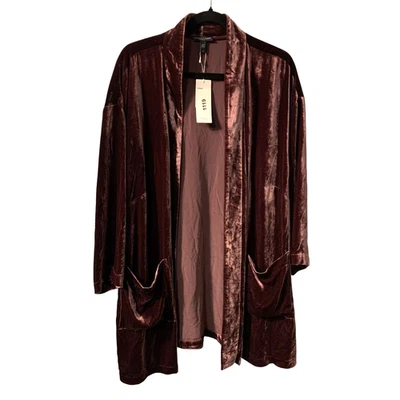 Eileen Fisher Women's Velvet Kimono Jacket Duster Plus Size 2X NEW Casis Pink - Image 1 of 4