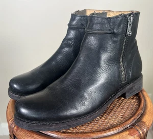 Frye Damen-Stiefeletten schwarz Leder doppelter seitlicher Reißverschluss Freizeit Größe 8,5 B - Bild 1 von 15