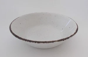 Stonehenge 8 3/4" Creation Midwinter Ensalada Servir Tazón Blanco Marrón Lunares y Borde - Imagen 1 de 4