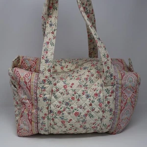 Vtg 80s Vera Bradley Cream Shoulder Purse Duffle Tote Duffel 1st Year Flowers - Picture 1 of 8