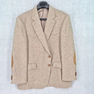 Blazer Miller Stockman Para Hombres 48R Marrón Espiga Western Codo Parche Chaqueta EE. UU. - Imagen 1 de 18