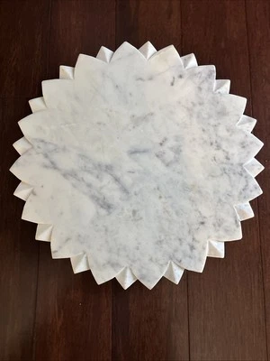 16" Marble Lazy Susan Turntable - Handcrafted in India - Image 1 of 4