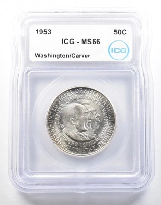 1953 Washington Carver Commemorative Half Dollar MS66 ICG *0143 - Image 1 of 3