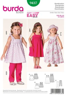 Burda Style Toddlers Sewing Pattern for Creative Projects B9437 - Image 1 of 2