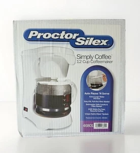 Proctor Silex Simply Coffee Maker 12-Cup White Model #46801 W/ Auto Pause NOS - Picture 1 of 2